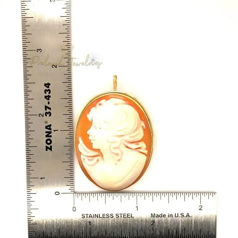 Authentic Cameo (1.75”) 14k Pendant/Brooch‎